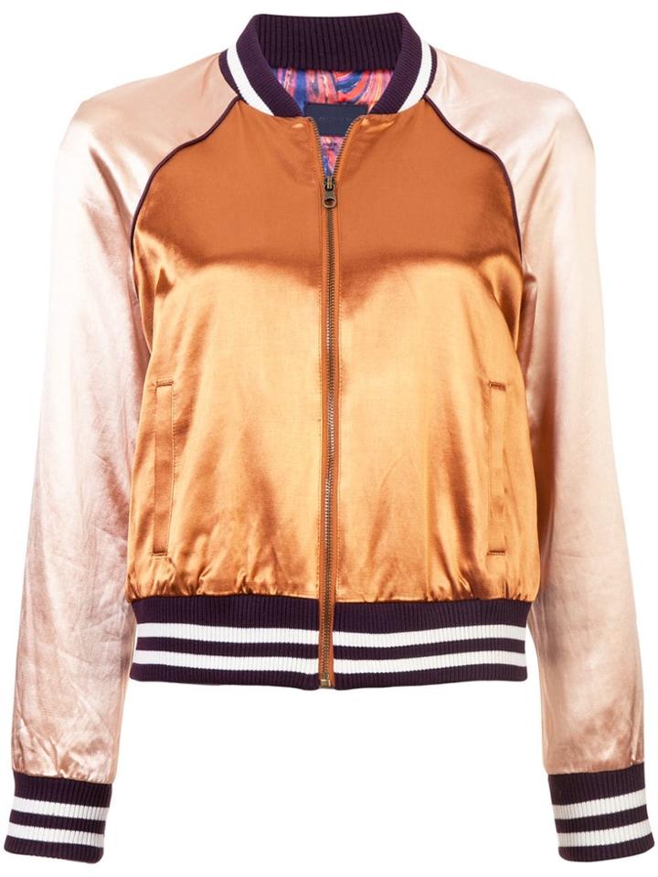 Mother Colour Block Bomber Jacket - Metallic