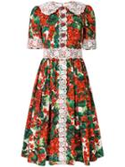 Dolce & Gabbana Scalloped Lace Shirt Dress - Multicolour