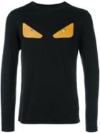 Fendi Bag Bugs Longsleeved T-shirt, Men's, Size: 52, Black, Cotton/lamb Skin