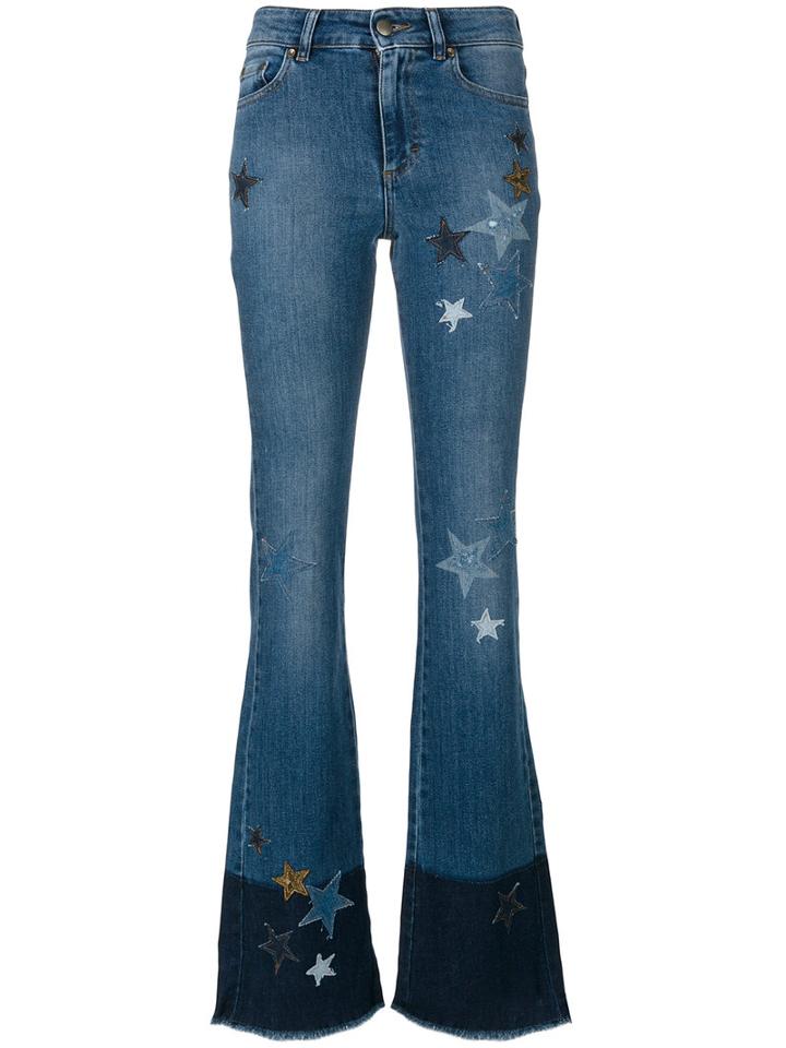 Red Valentino - Star Embroidered Jeans - Women - Cotton/polyester/spandex/elastane - 25, Blue, Cotton/polyester/spandex/elastane
