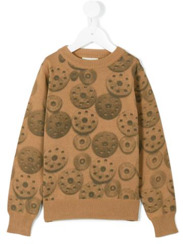 Etiket - Cog Print Jumper - Kids - Cotton - 6 Yrs, Nude/neutrals