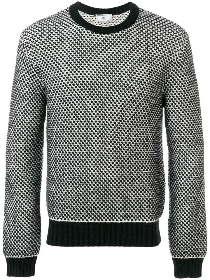Ami Alexandre Mattiussi Crewneck Birdseye Stitch Sweater - Black
