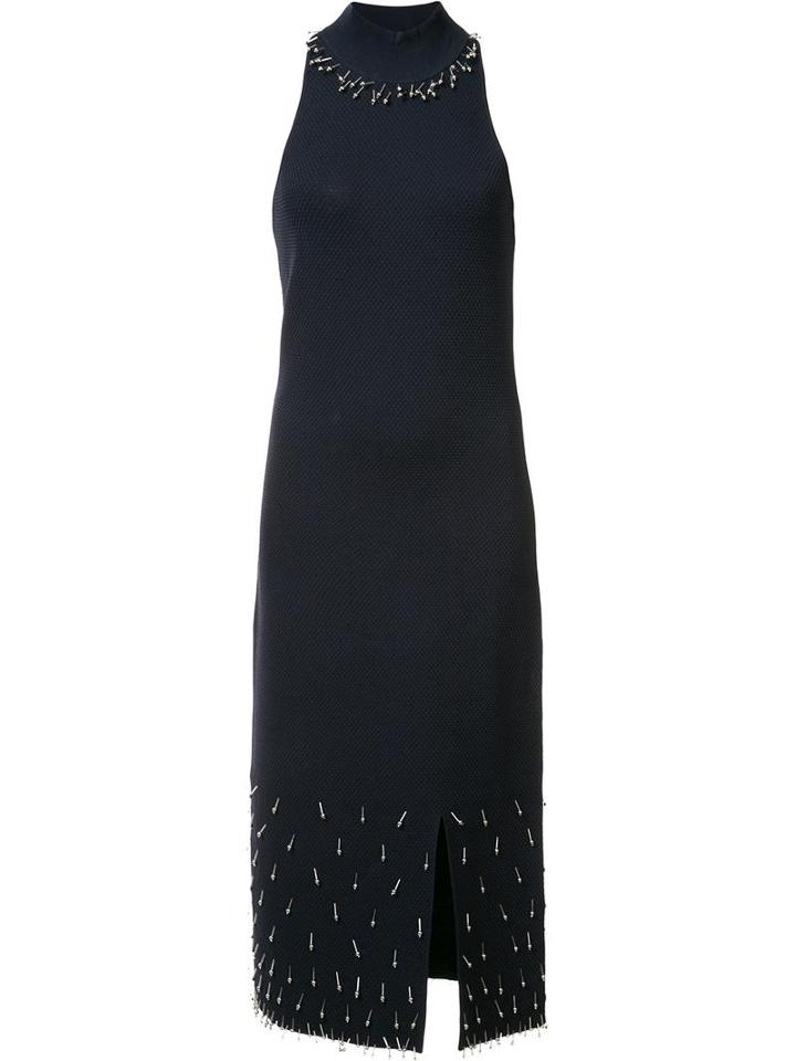 Jonathan Simkhai Embellished Sleeveless Dress, Women's, Size: Large, Blue, Nylon