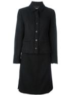 Chanel Vintage Tweed Skirt Suit, Women's, Size: 42, Black