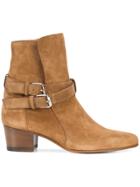 Amiri Double Strap Ankle Boots - Brown