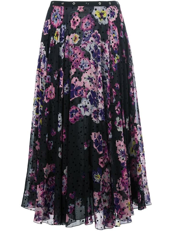 Giamba Polka Dot Floral Skirt
