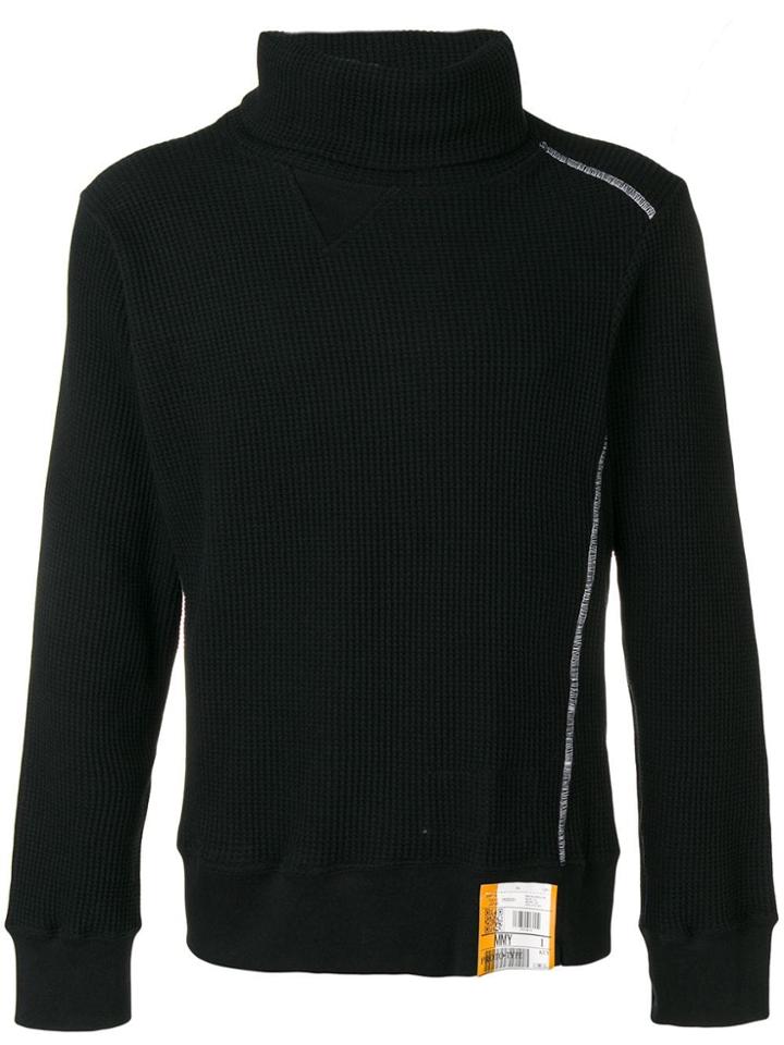 Maison Mihara Yasuhiro Textured Knit Roll Neck Sweater - Black