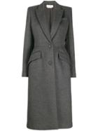 Alexander Mcqueen Single Breasted Fitted Coat - Grey