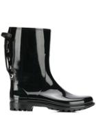 Red Valentino Laced Back Rain Boots - Black