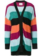 Laneus Slouchy Striped Cardigan - Multicolour