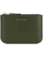 Comme Des Garçons Wallet Textured Compact Wallet - Green