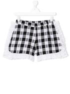 Mariuccia Milano Kids Teen Gingham Broderie Anglaise Trim Shorts -