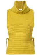 Tome - Sleeveless Ribbed Top - Women - Wool - L, Yellow/orange, Wool