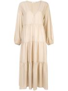 Matteau Ls Tiered Summer Dress - Brown