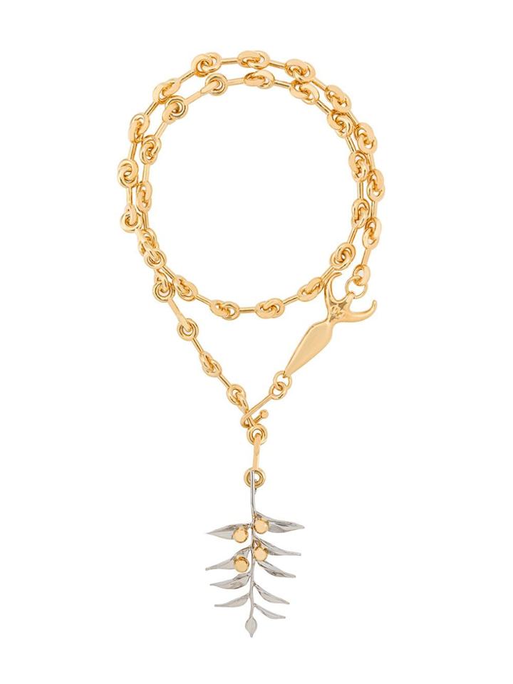 Chloé Leaf Chain Necklace - Gold