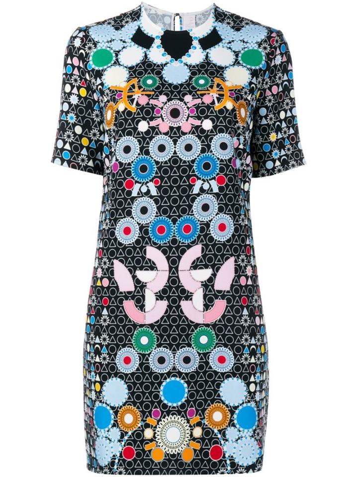 Peter Pilotto Geometric Print Dress, Women's, Size: 8, Black, Viscose/spandex/elastane