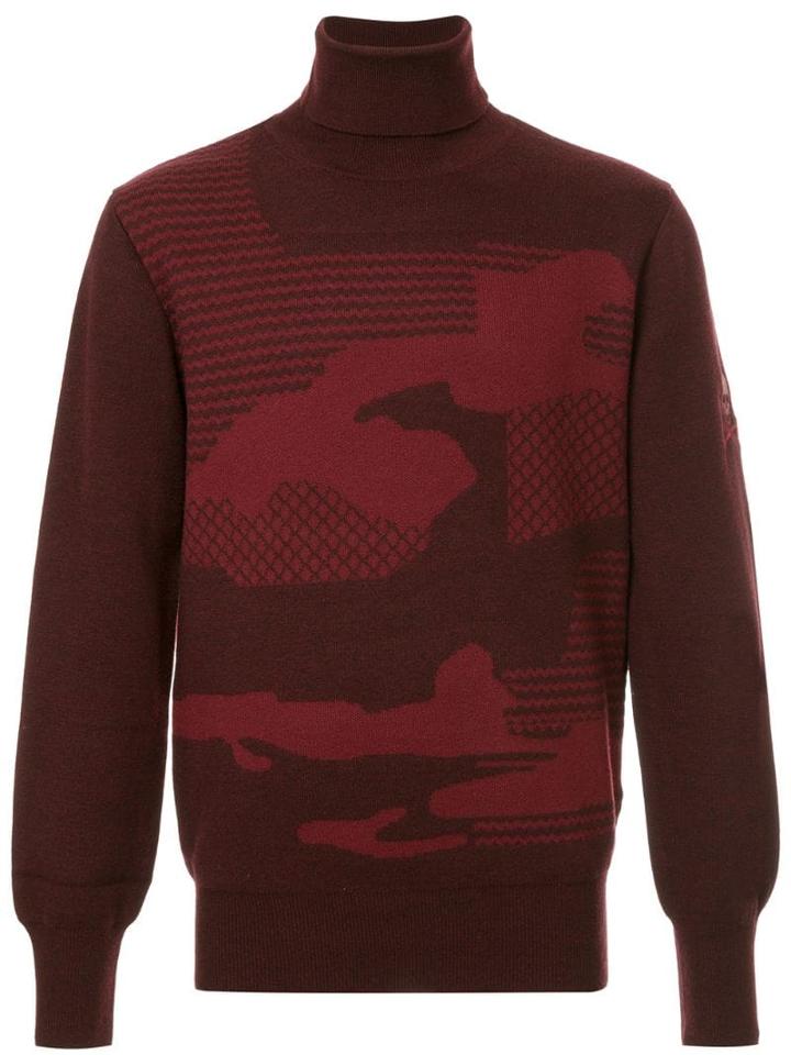 Loveless Printed Roll Neck Jumper - Red