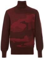 Loveless Printed Roll Neck Jumper - Red