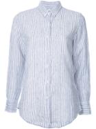 Venroy - Button-down Striped Shirt - Women - Linen/flax - L, White, Linen/flax