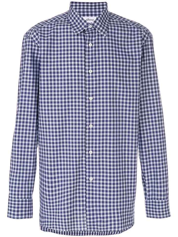 Brioni Tartan Check Shirt - Blue