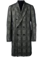 Ps By Paul Smith Double Breasted Coat, Men's, Size: Small, Grey, Wool/cotton/nylon/viscose