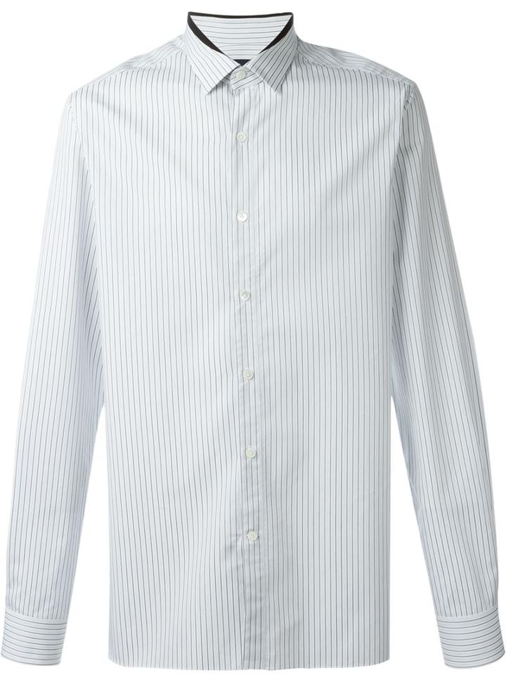 Lanvin Striped Shirt, Men's, Size: 43, White, Cotton