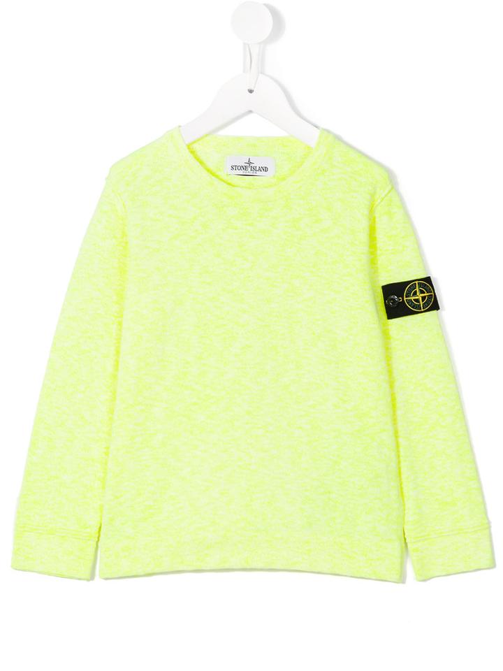 Stone Island Kids Logo Patch Sweatshirt, Boy's, Size: 12 Yrs, Yellow/orange