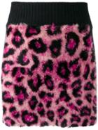 Alberta Ferretti Leopard Print Knitted Skirt - Pink