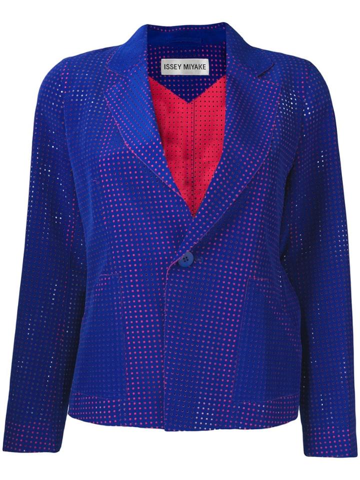Issey Miyake Vintage Netted Blazer - Blue