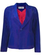 Issey Miyake Vintage Netted Blazer - Blue