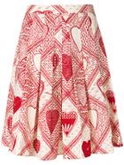 Red Valentino Printed Pleated Skirt