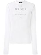 Raf Simons Printed Sheer Knit Sweater - White