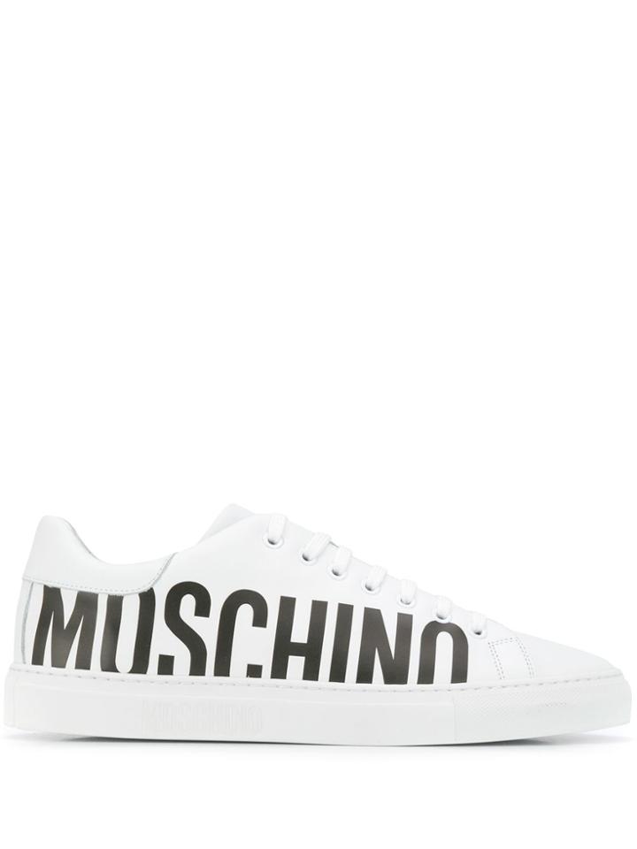 Moschino Side Logo Print Sneakers - White
