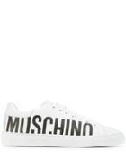 Moschino Side Logo Print Sneakers - White