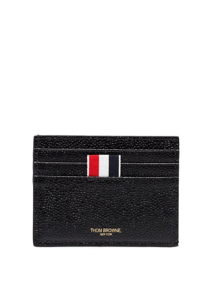 Thom Browne Stripe Logo Cardholder - Black