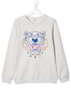 Kenzo Kids Teen Embroidered Logo Sweatshirt - Grey