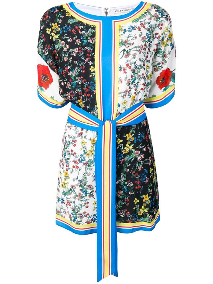 Alice+olivia Mixed Floral-print Romper - Blue