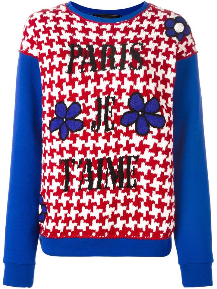 Michaela Buerger Woven Houndstooth Quote Sweatshirt
