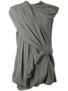 Rick Owens Drape Dress, Women's, Size: 42, Grey, Cotton/spandex/elastane/silk