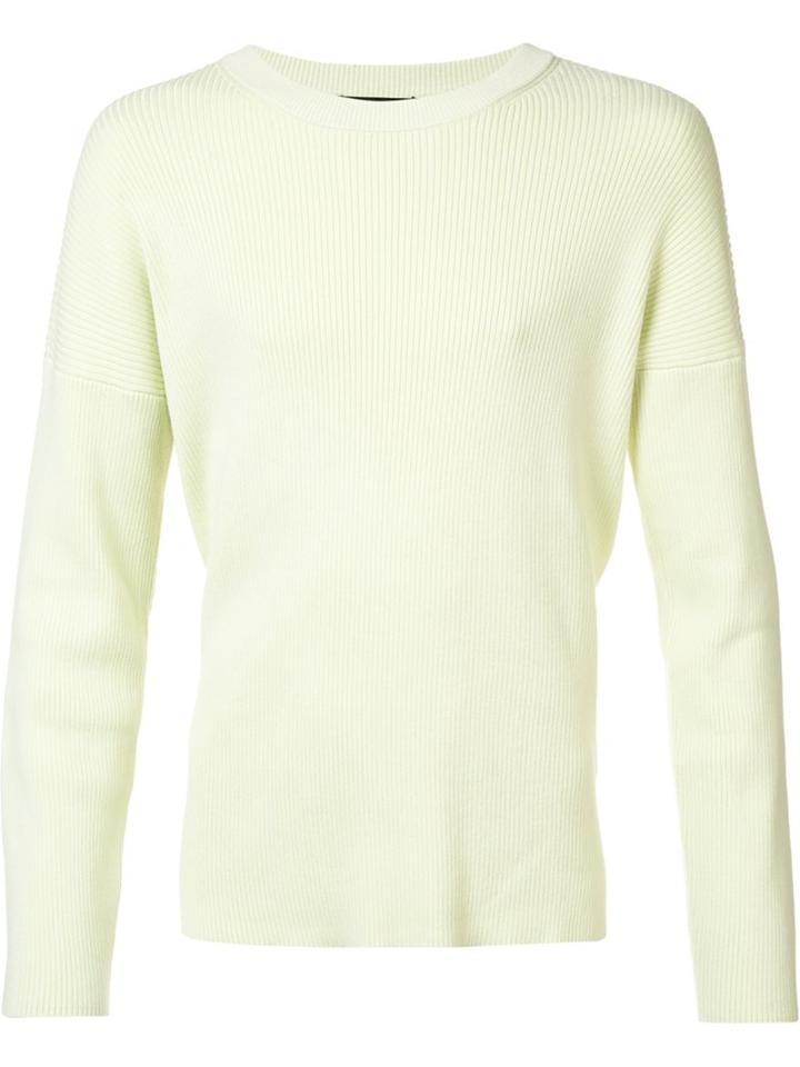 Baja East Ribbed Jumper, Men's, Size: 4, Yellow/orange, Cotton/spandex/elastane