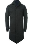 11 By Boris Bidjan Saberi Zipped Up Raincoat, Men's, Size: Small, Black, Cotton/polyester