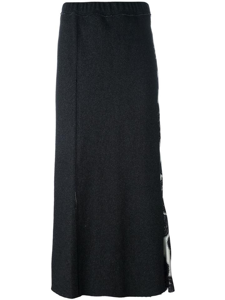 Hache Paisley Panel Midi Skirt, Women's, Size: 42, Black, Cotton/polyamide/polyester/other Fibers