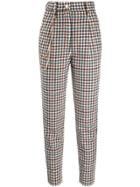 Just Cavalli Checked High Waisted Trousers - Neutrals