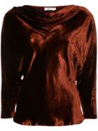 A.l.c. Draped Crushed Velvet Top - Red