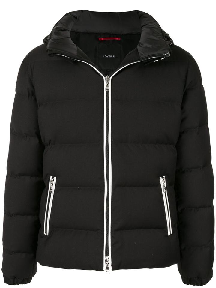 Loveless Detachable Hooded Padded Jacket - Black