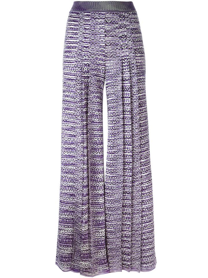 Missoni Knitted Palazzo Trousers, Women's, Size: 42, Pink/purple, Viscose/nylon