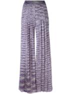 Missoni Knitted Palazzo Trousers, Women's, Size: 42, Pink/purple, Viscose/nylon