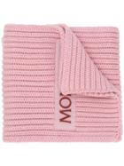 Moncler Logo Knitted Scarf - Pink & Purple