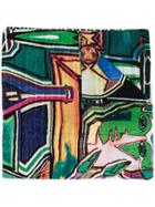Paul Smith Sciarpa Artist Embroidered Scarf - Green