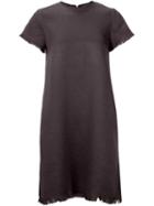 Astraet Fringed Hem Shift Dress, Women's, Size: 1, Grey, Polyester/cupro/triacetate